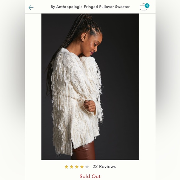 By Anthropologie Fringed Sweater - Picture 5 of 6